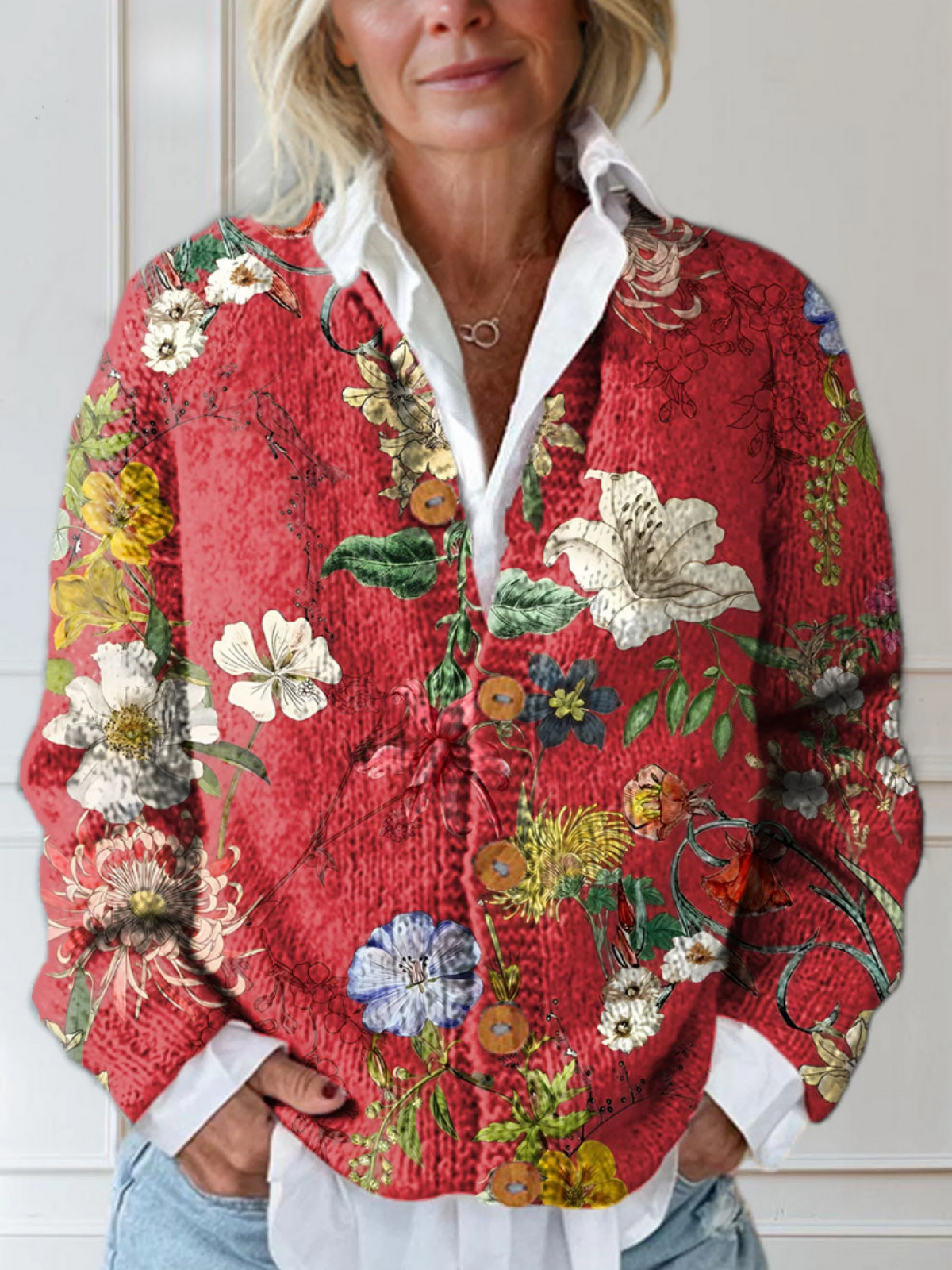 Clara | Vintage Floral Cardigan Pullover