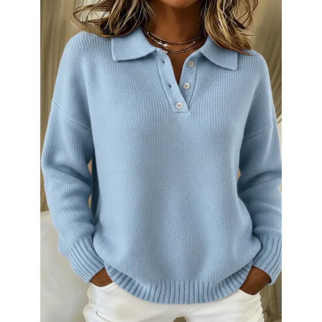 Selma | Weicher Strick-Polo-Pullover
