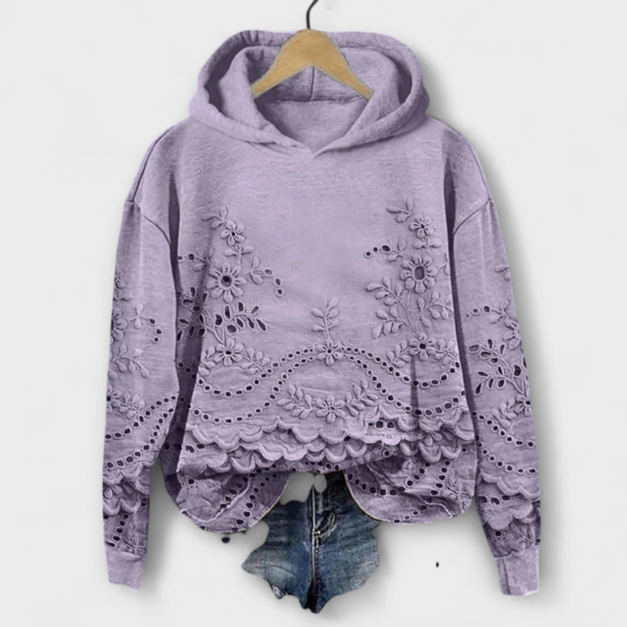 Grace – Vintage Hoodie Mit Blumenprint