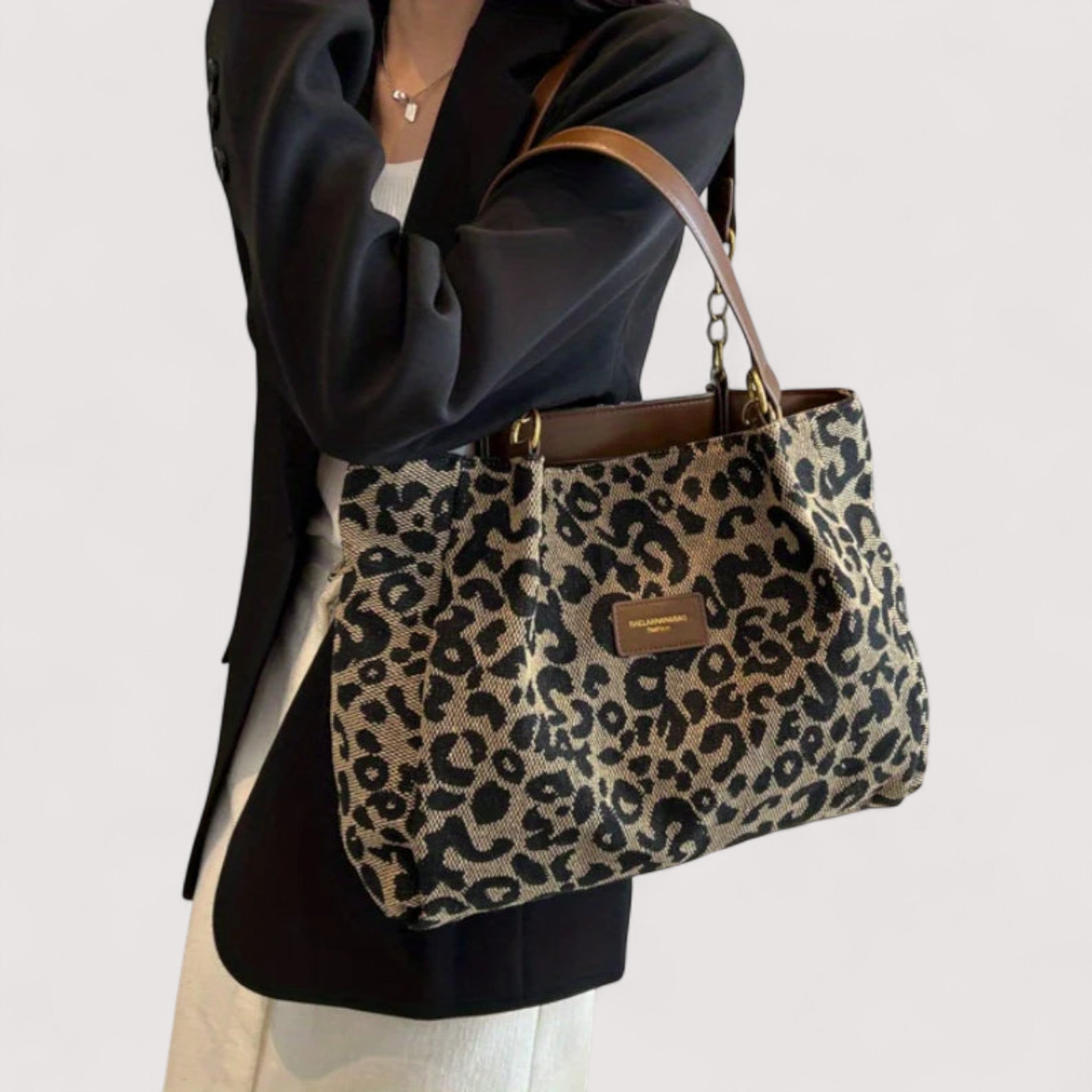 Anouk™ | Leopard Canvas-Einkaufstasche