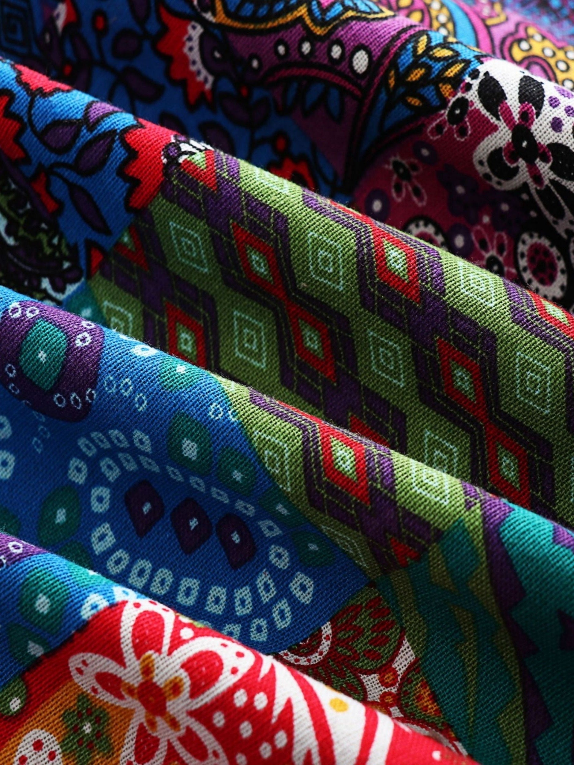 Sophie – Boho Patchwork Mantel mit Kapuze