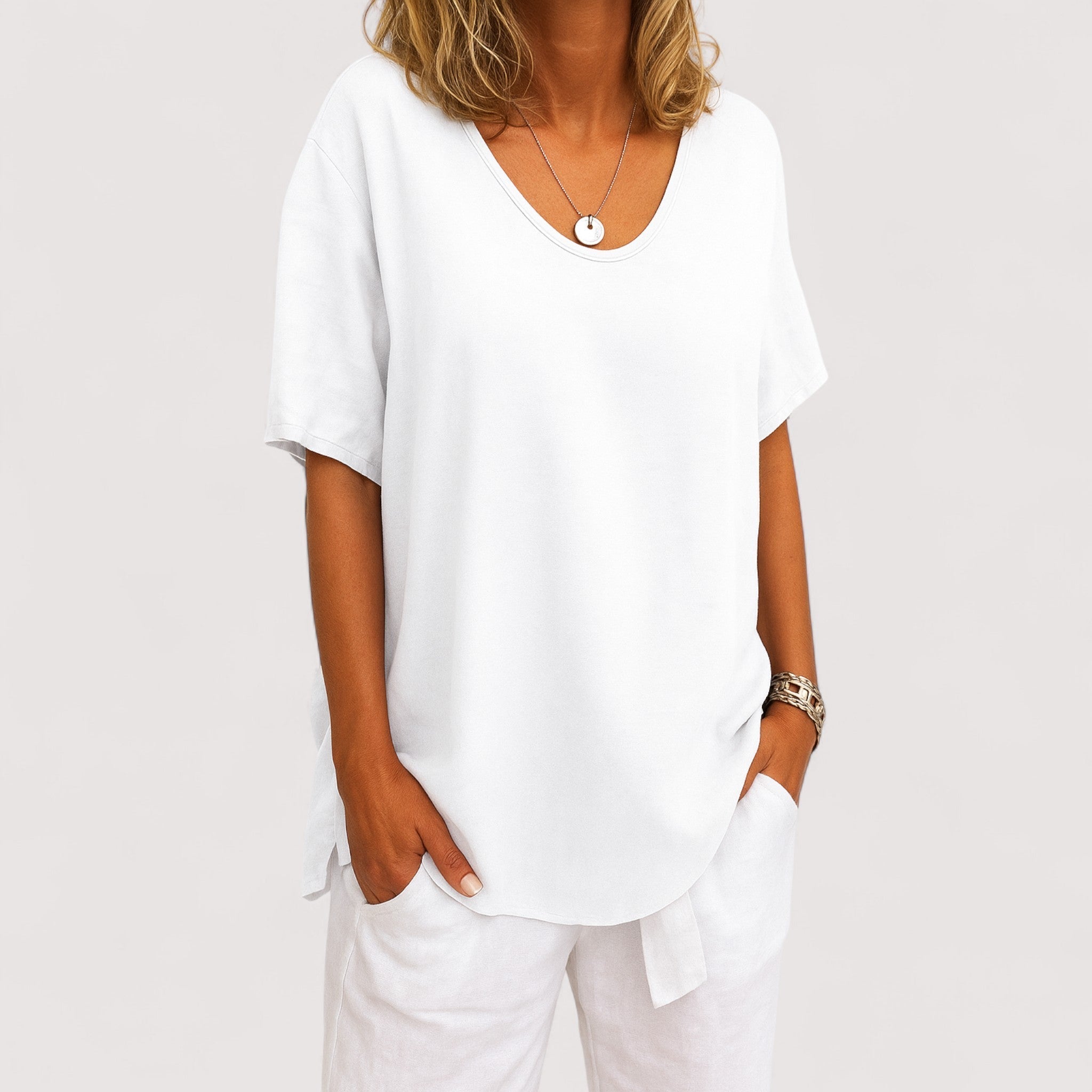 Sigrid™ | Baumwoll-Leinen-T-Shirt