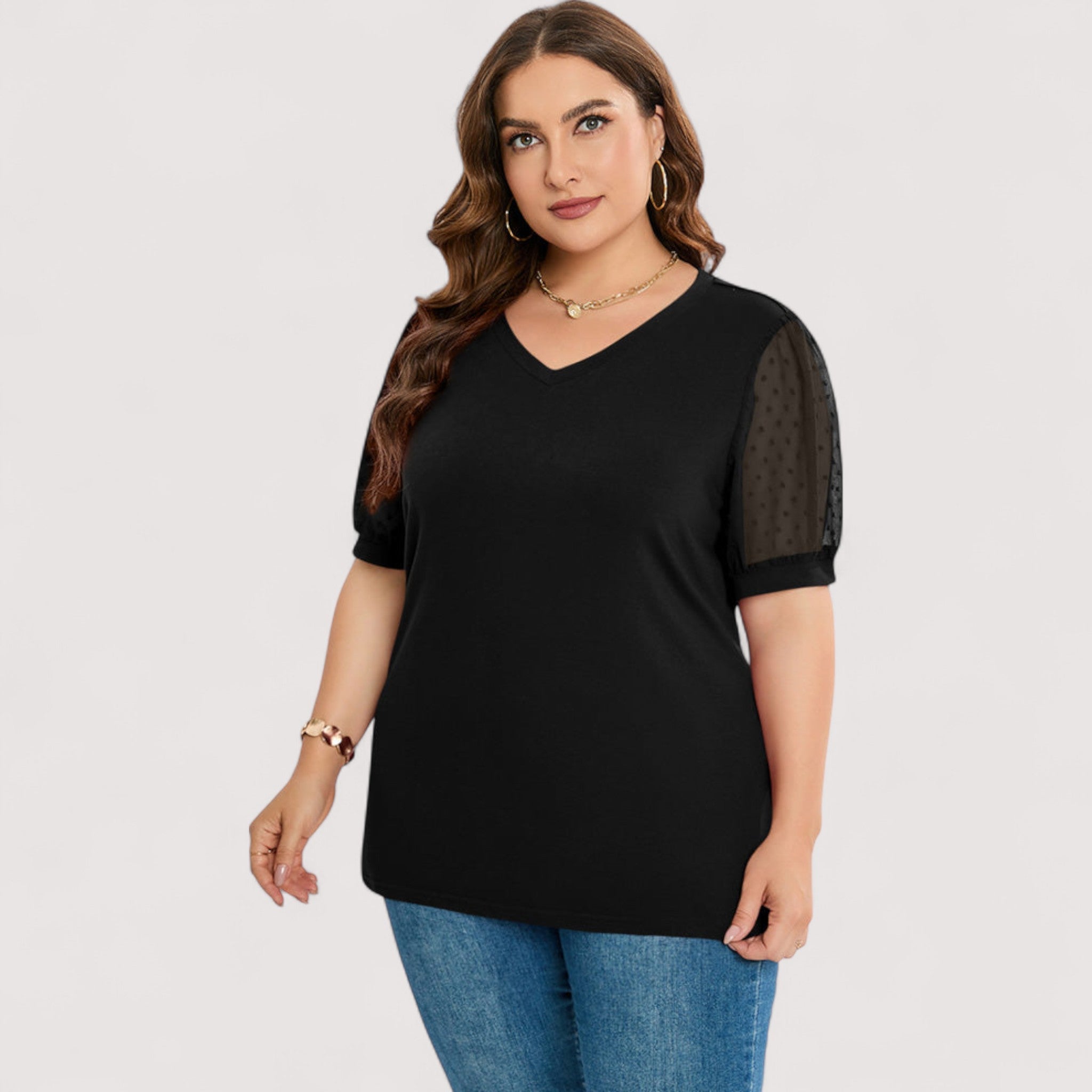 Ilse™ | Transparentes V-Ausschnitt-Top