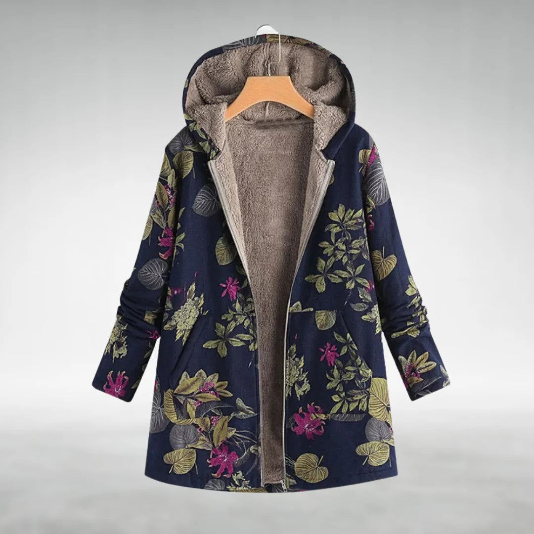 Theresa | Elegante Blumen-Fleecejacke