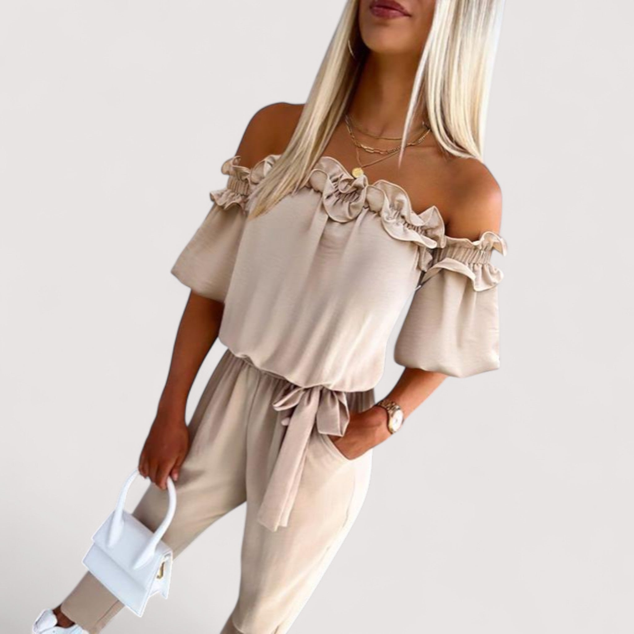 Senta™ | Jumpsuit mit Bindegürtel