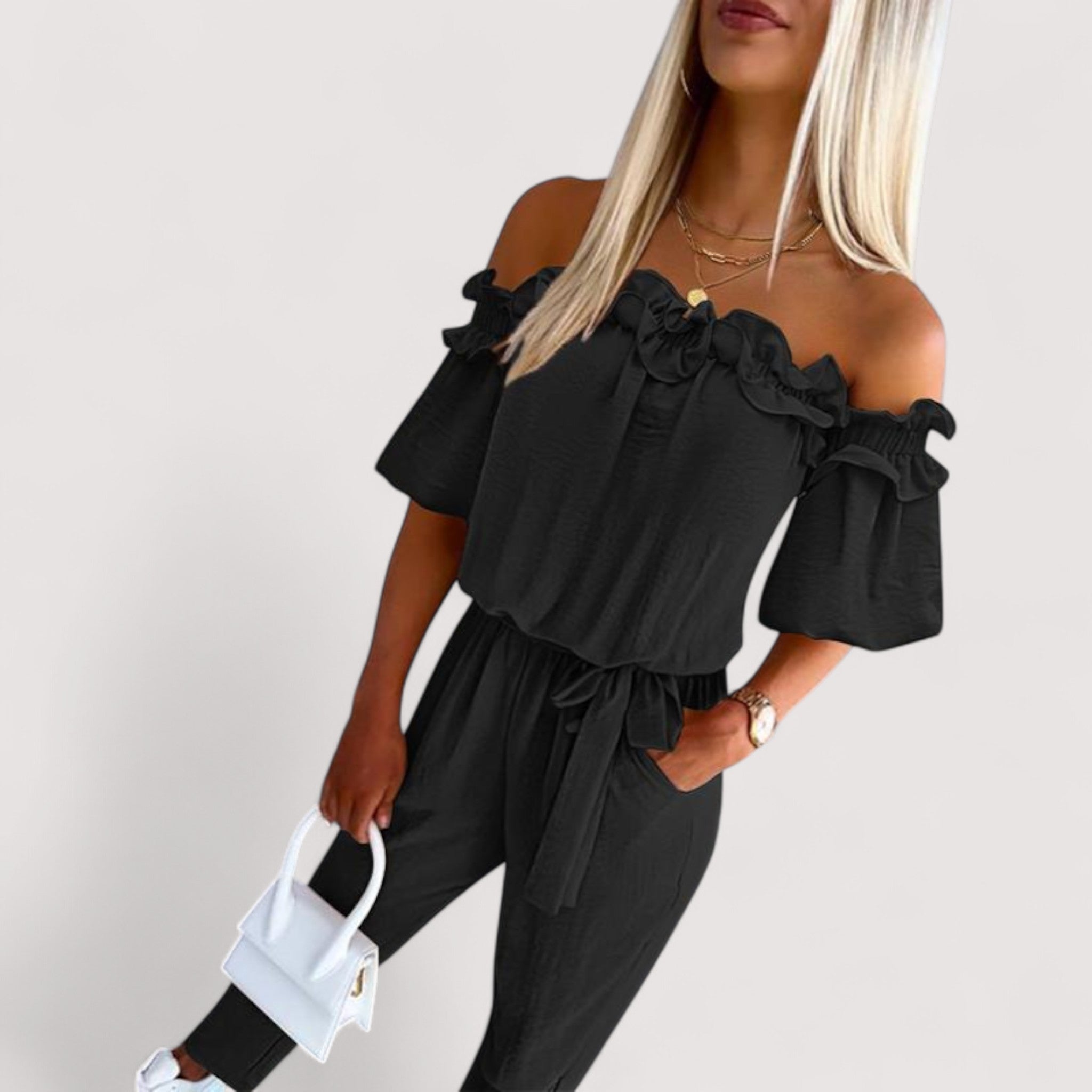 Senta™ | Jumpsuit mit Bindegürtel