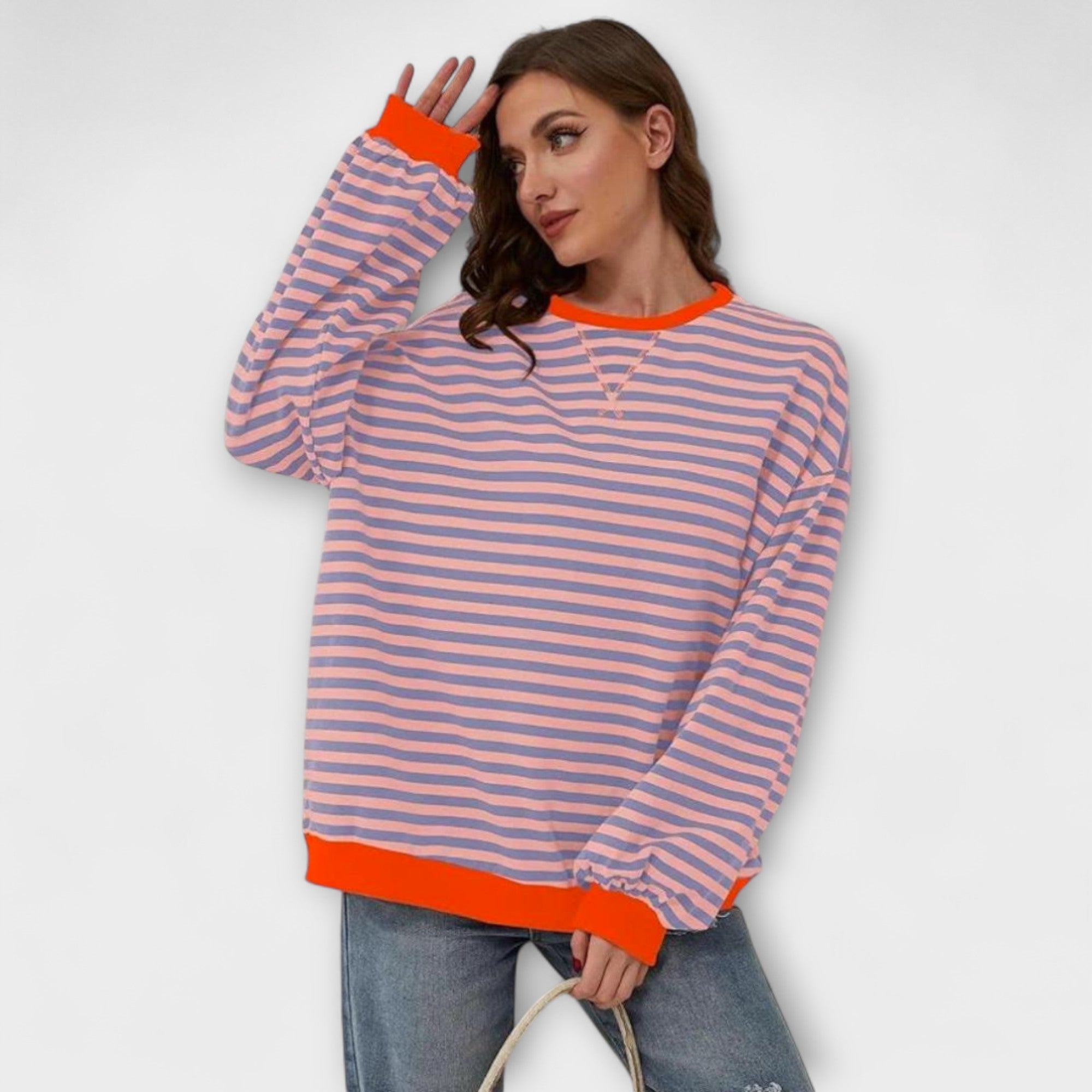 Mary - Gestreifter Oversize-Pullover