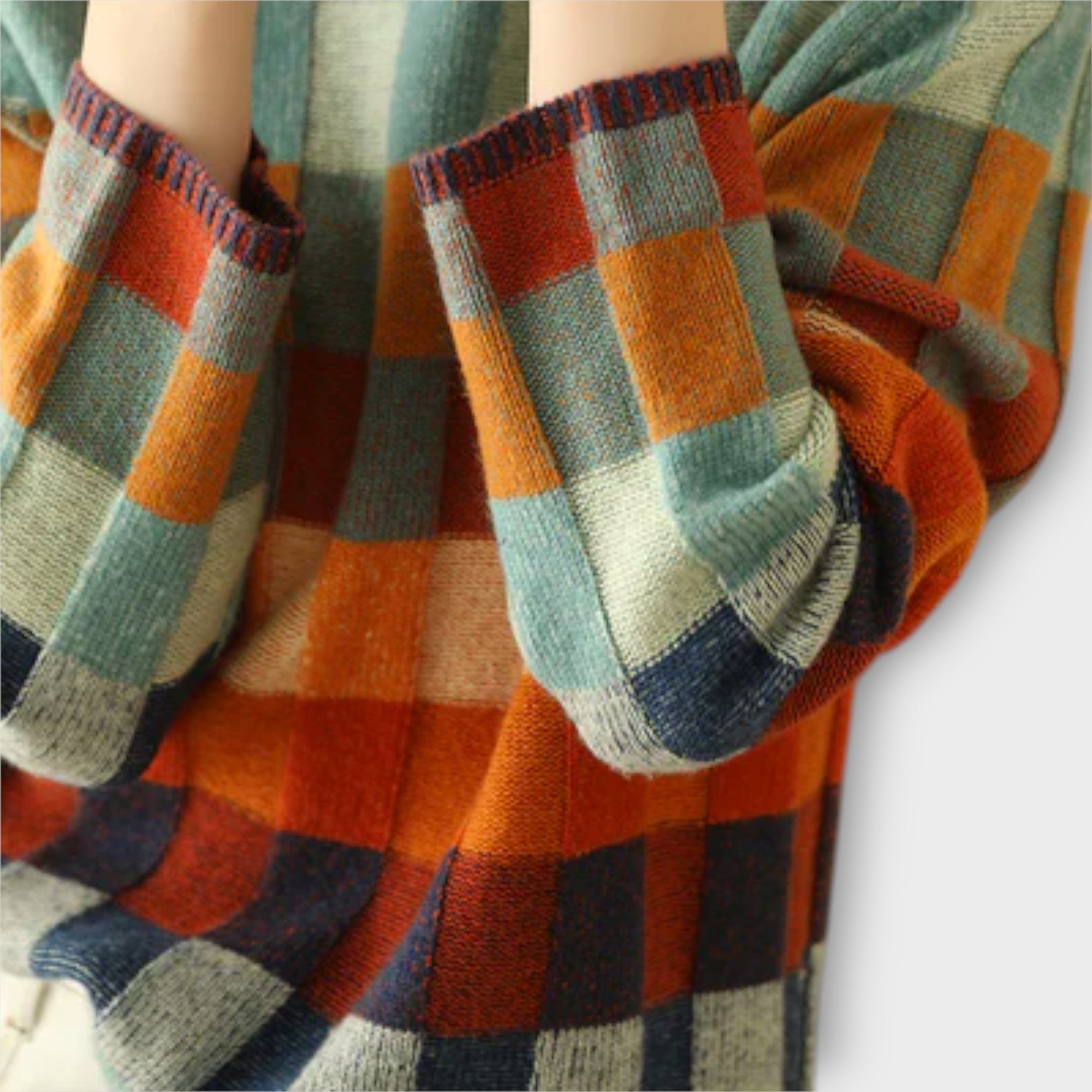 Erika - Patchwork Rollkragenpullover