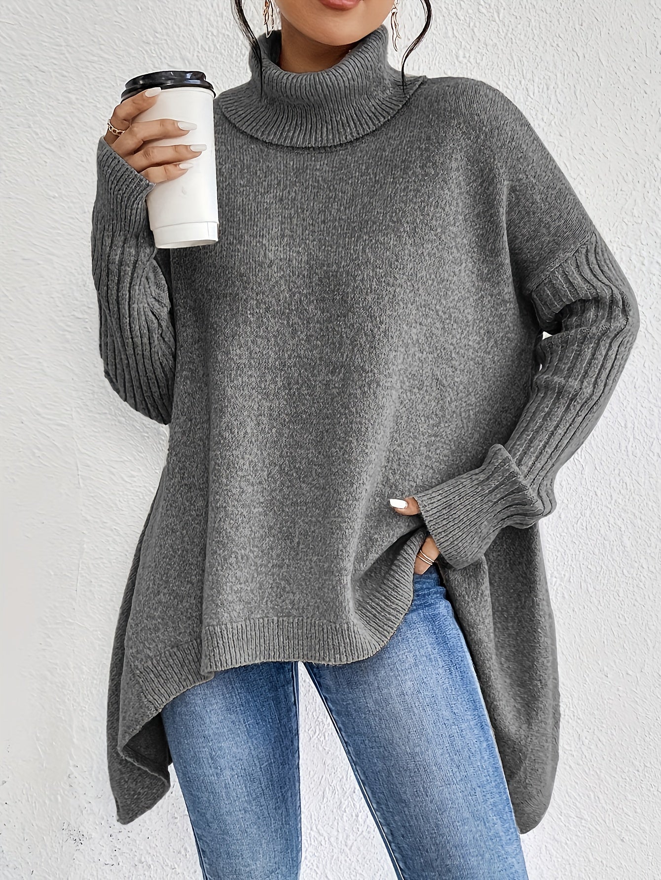 Rosa - Oversized Rollkragenpullover