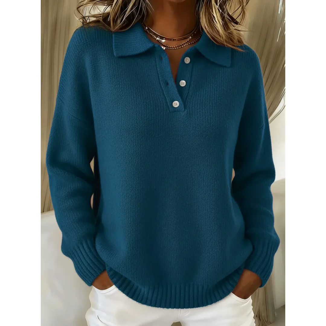 Selma | Weicher Strick-Polo-Pullover