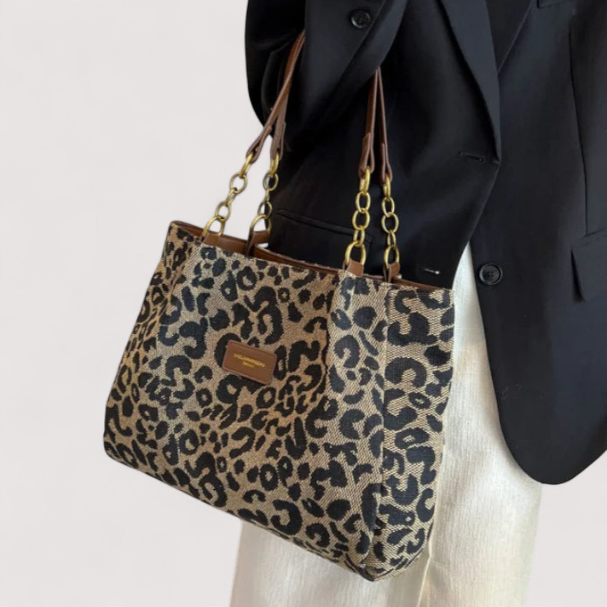 Anouk™ | Leopard Canvas-Einkaufstasche