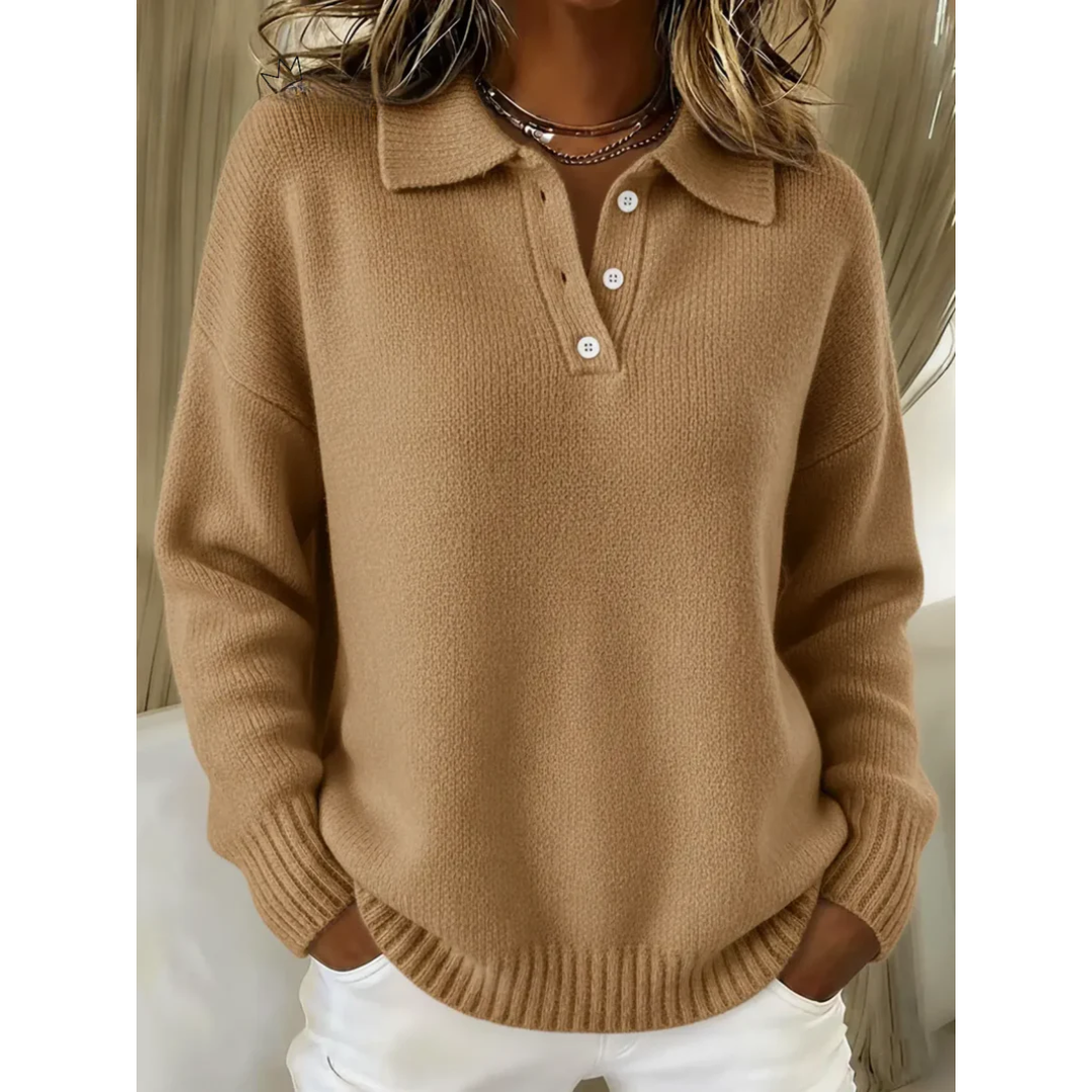 Selma | Weicher Strick-Polo-Pullover