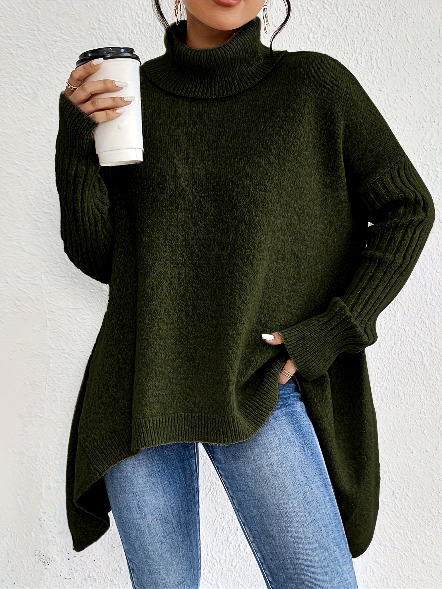Rosa - Oversized Rollkragenpullover
