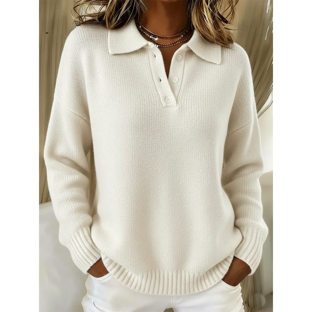 Selma | Weicher Strick-Polo-Pullover