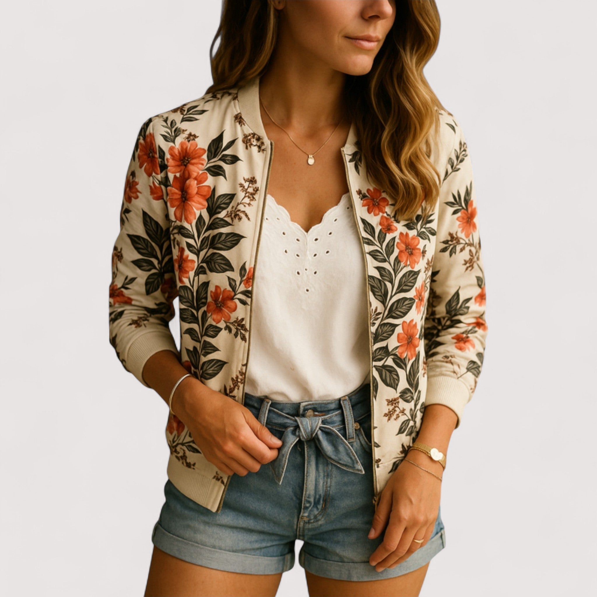 Lidia™ | Stylische Bomberjacke mit Blumenmuster