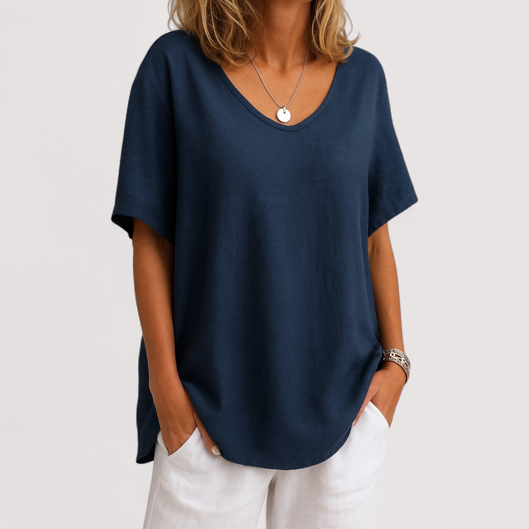 Sigrid™ | Baumwoll-Leinen-T-Shirt