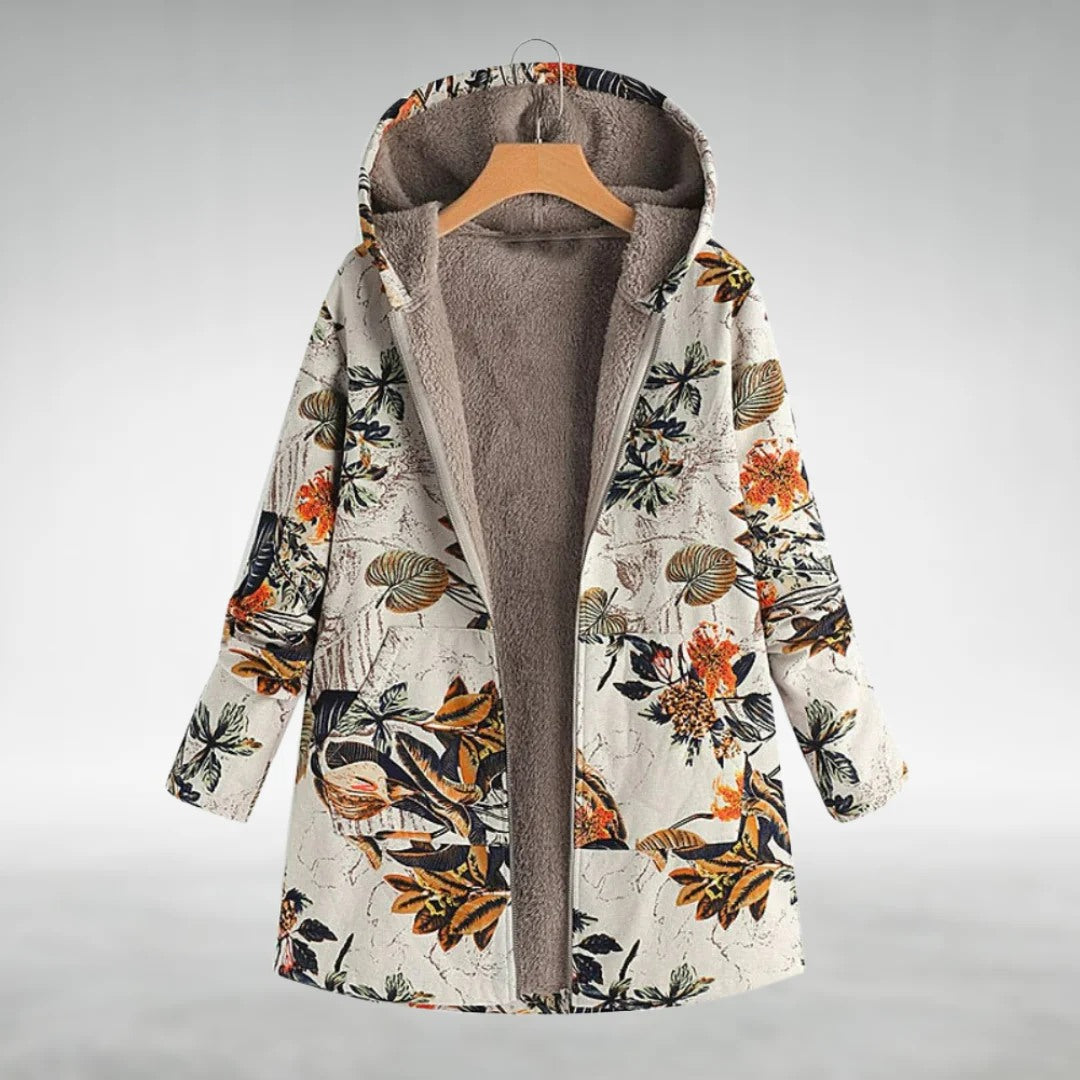 Theresa | Elegante Blumen-Fleecejacke