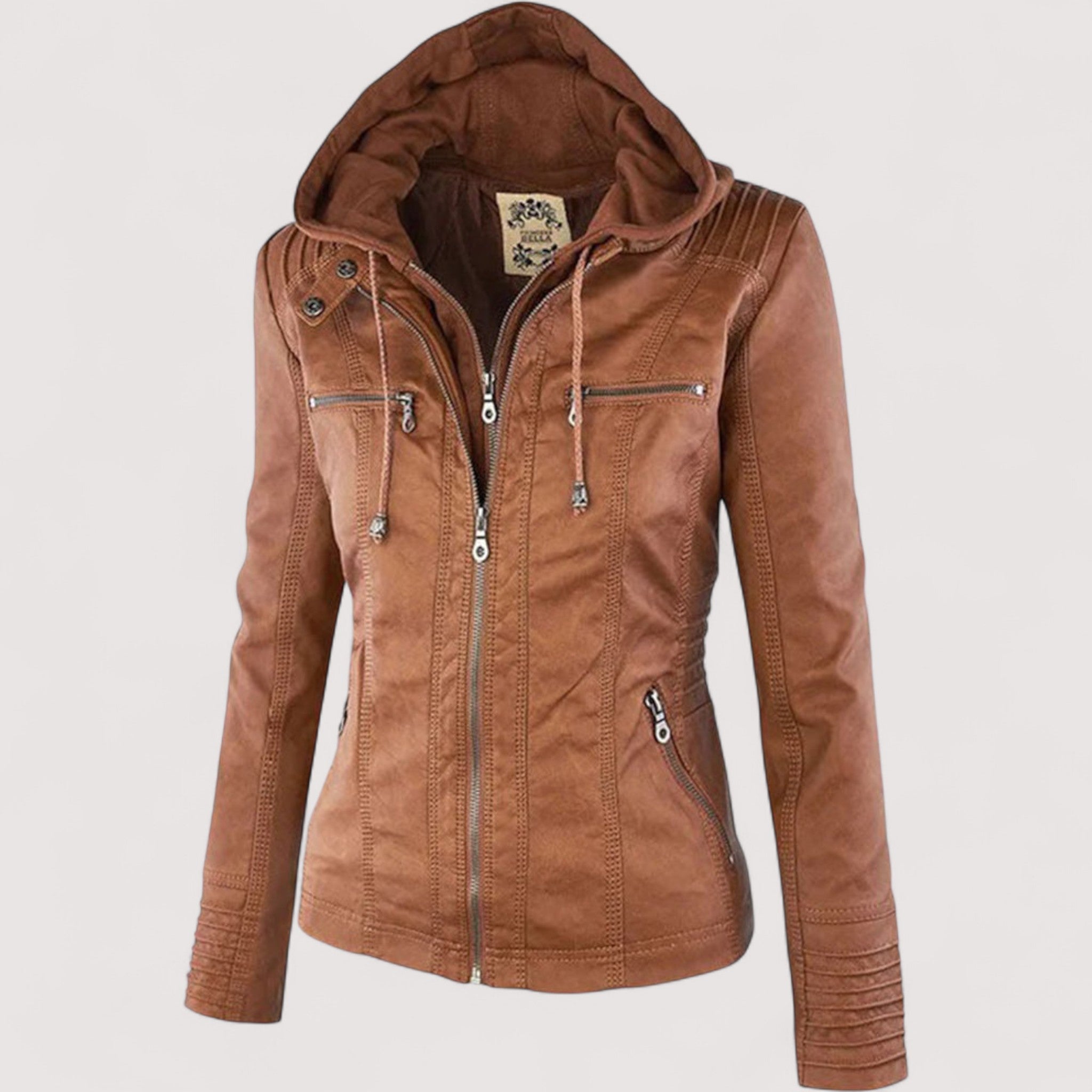 Laurina™ | Taillierte Bikerjacke mit Kapuze