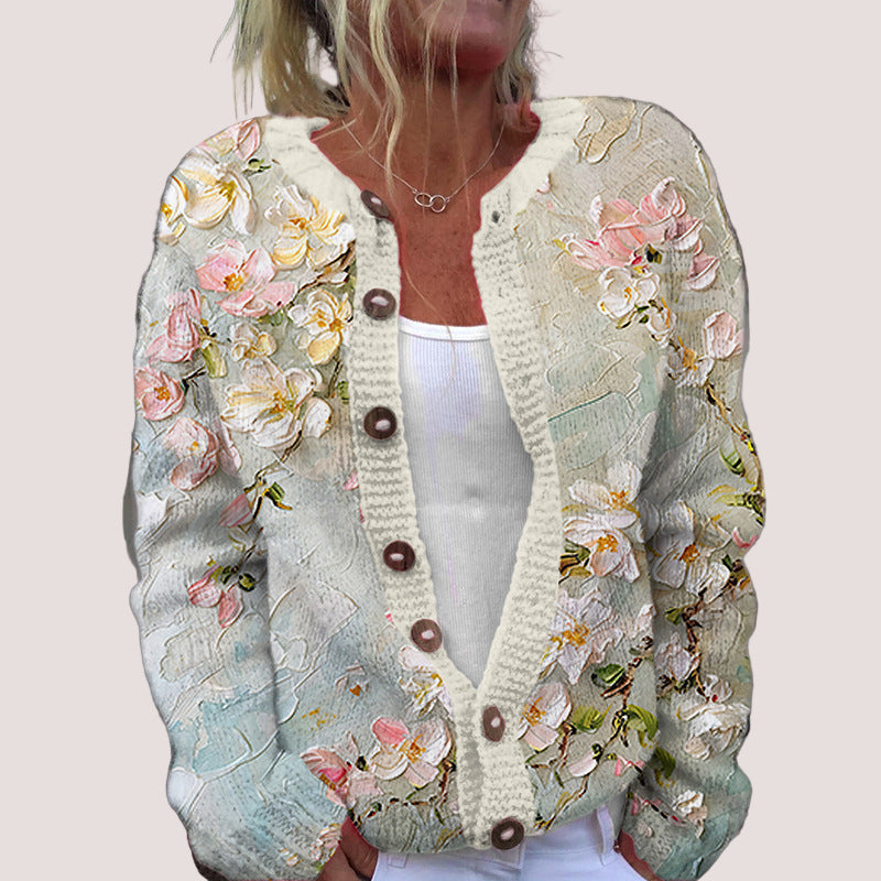 Clara | Vintage Floral Cardigan Pullover