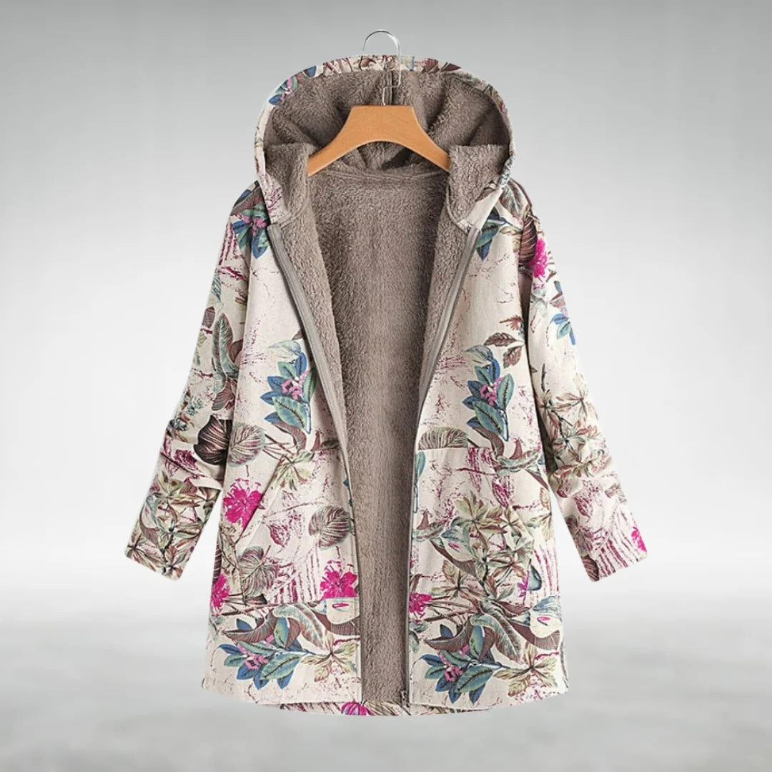 Theresa | Elegante Blumen-Fleecejacke