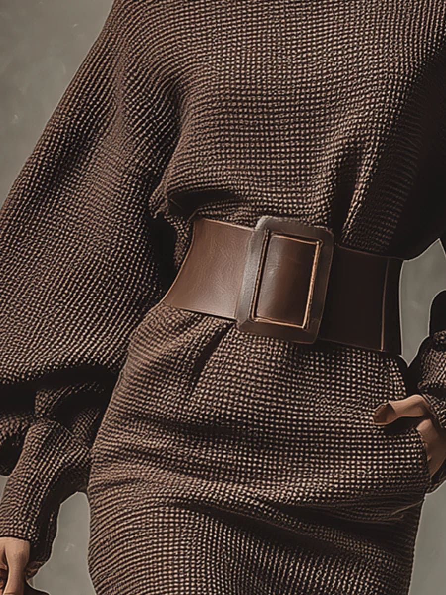 Eliane | Kurzes Strickkleid mit strukturierter Taille